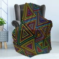 thumbnail image 4 of Geometric Soft Flannel Fleece Throw Blanket, Modern Design in Rainbow Colors Triangles Retro 80s Like Pattern Image Artwork, Cozy Plush for Indoor and Outdoor Use, 70" x 90", Multicolor, by Ambesonne, 4 of 5
