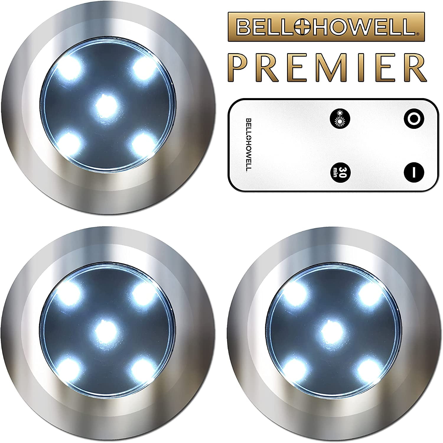 Bell+Howell Wireless LED Night Light, Auto On/Off Night Lights - 3 Pcs
