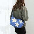 thumbnail image 1 of Bolso bandolera para mujer, bolso de hombro informal con patrón de estrella para ir al trabajo al aire libre Azul, 1 of 8