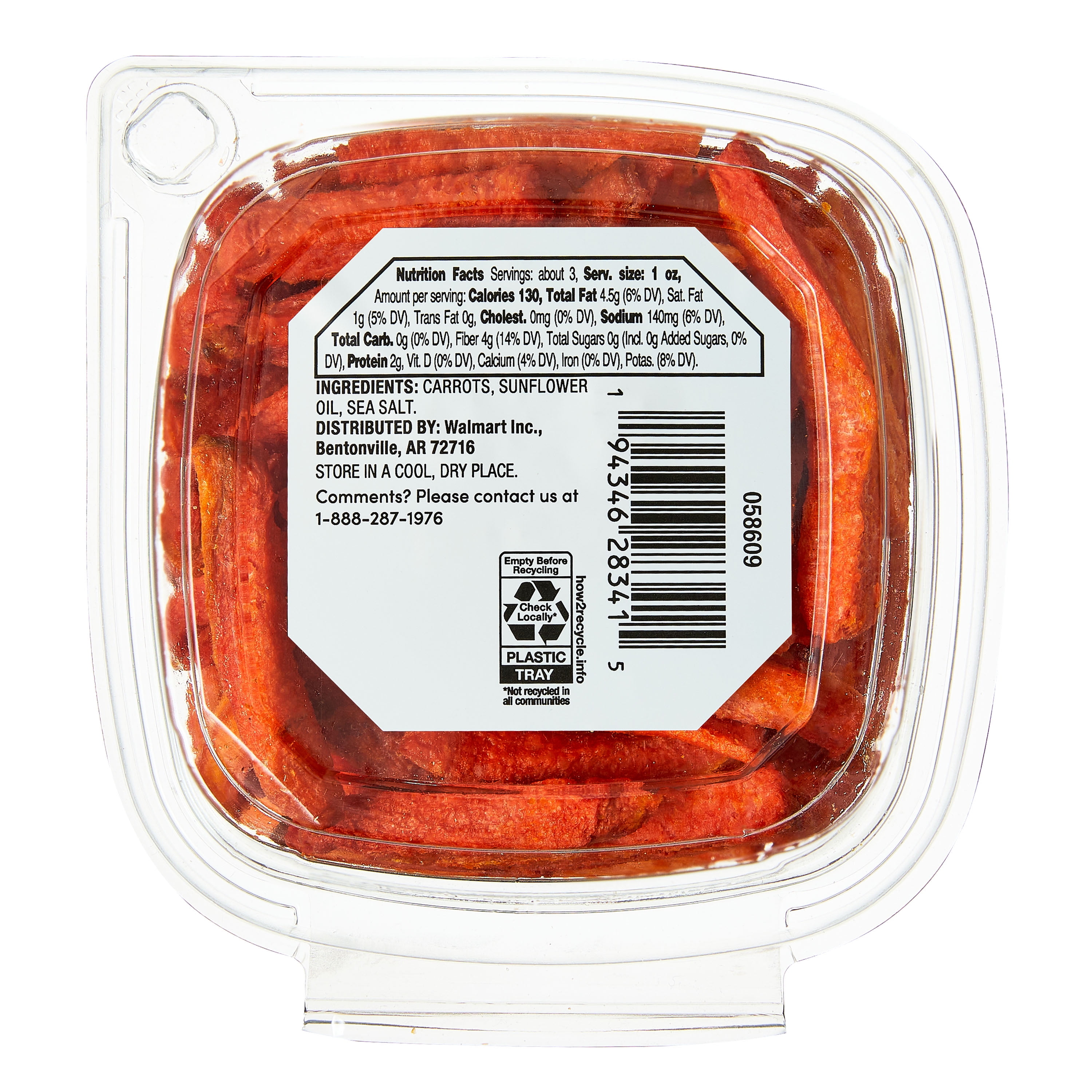 (3 pack) bettergoods Dried Carrot Sticks with Sea Salt, 3 oz