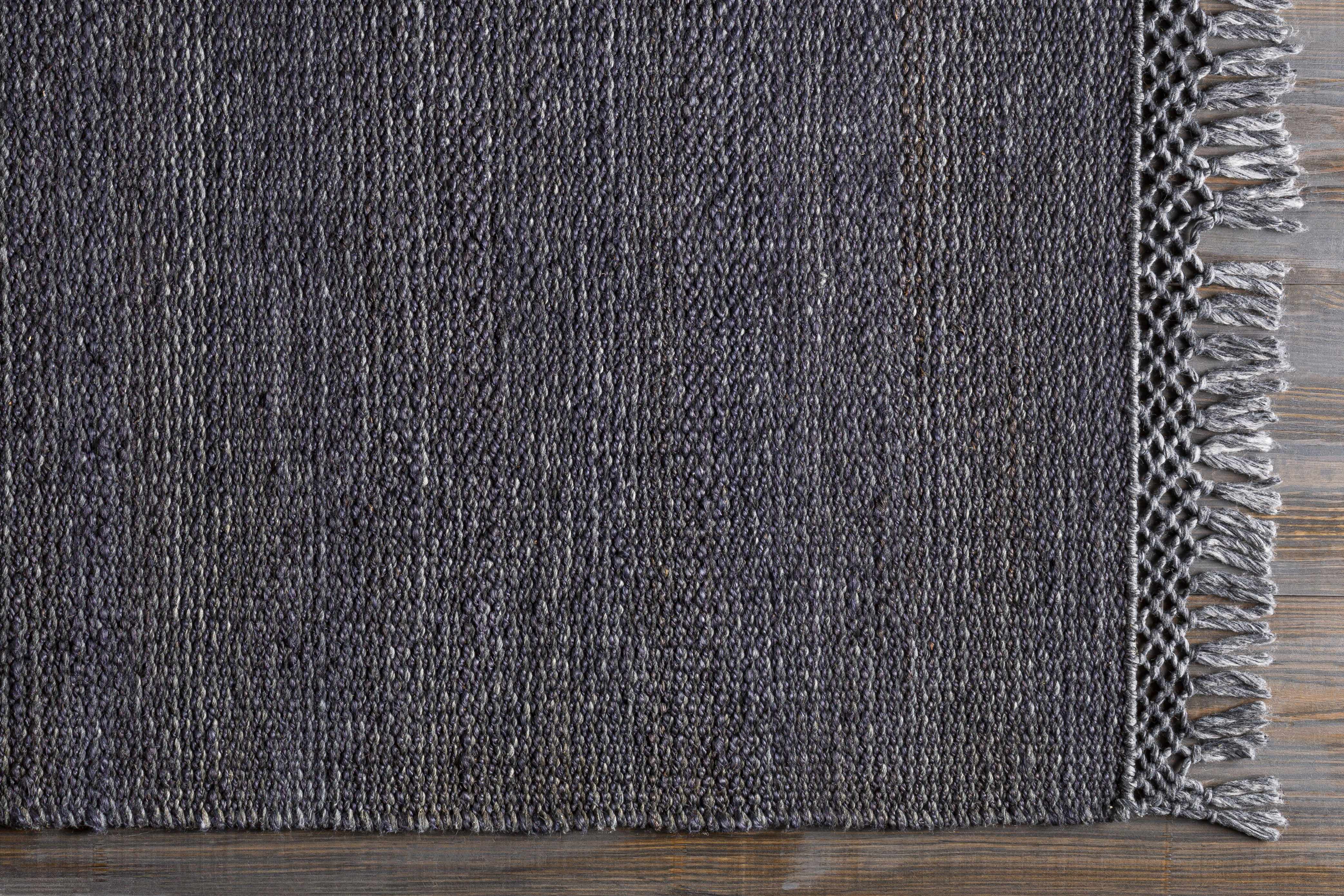 Hauteloom Pima Jute Hallway, Kitchen Runner Rug - Contemporary - Teal, Slate Blue - 2'6" x 8'