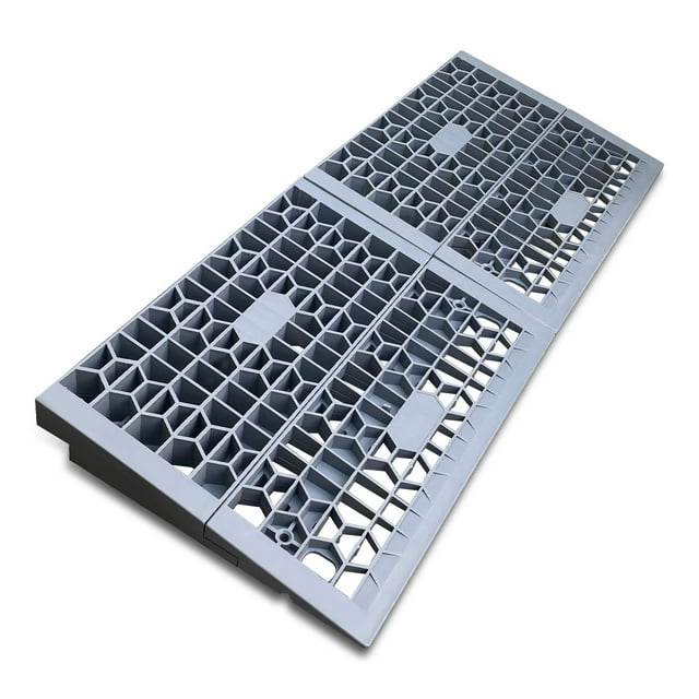 HOXWELL Rampes Modulaires de Seuil pour Portes, Rampes de Fauteuil Roulant de 2 Pieds' pour Marches de Maison, Capacité de Charge de 3000 Lb, Rampes d'Entrée Détachables en Plastique Solide pour Fauteuils Roulants et Voitures,