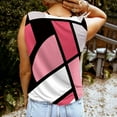 thumbnail image 4 of Wycnly Tank Tops for Women Ladies Breathable Comfy Keyhole Tunic Tank Tops Summer Color Patchwork V-Neck Sleeveless Shirts Fashion Blouses Pink XL, 4 of 6