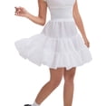 thumbnail image 4 of INSPIRE CHIC Women's Length Crinoline Prom Evening Wedding Dress Petticoats Underskirt Tutu Half Slips S White 50cm, 4 of 5