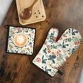 thumbnail image 5 of Pioneer Flower Kitchen Oven Mitt and Pot Holder Sets 2 Pcs for Baking, Cooking and Grilling, Heat Resistant Up To 392 °F, 5 of 7