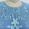 thumbnail image 3 of Uootdi Robes Grande Taille pour Femmes Col Rond Manches 3/4 Robes Brodées Élégantes Robes Midi Formelles Tenue de Fête Cadeau, 3 of 6