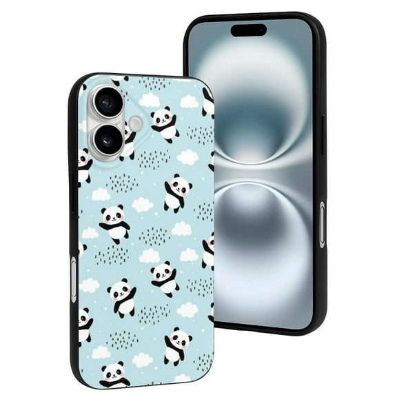 Compatible with Iphone 16 Case - Cute Soft Cute Panda Bear Silicone Case Compatible with Iphone 16 Phone Case for Women Men