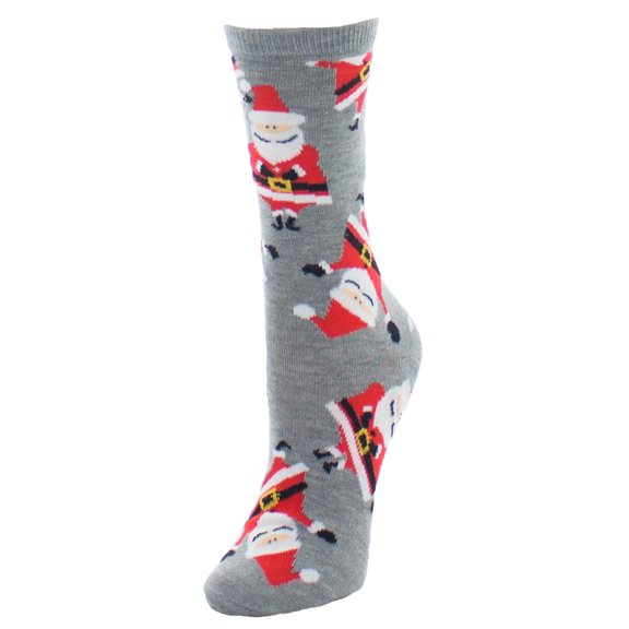 MeMoi Smiling Santa Claus Crew Socks - Womens - Female