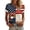 Watermelon Red, variant on Women's Patchwork American Flag T-Shirt, USA Patriotic Rose Floral Wreath Vintage Grunge Short Sleeve Crewneck Cotton Top For 4th Of July Independence Day Red,S