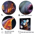 thumbnail image 3 of Designart "Digital Night Delight With Hog" Animals Pig Floater Framed Wall Art Living Room, 3 of 5