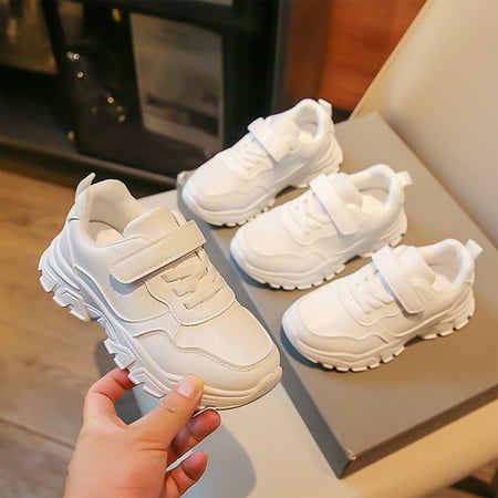

Cathalem Big Girls Boots Fashion All Seasons Children Sneakers Boys And Girls Flat Sole Solid Boots for Girls for 13 Years Old White 9.5 Years