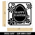 thumbnail image 2 of Happy Easter Egg Silhouette And Flowers Self-Inking Rubber Stamp Ink Stamper - Orange Ink - Small 1 Inch, 2 of 7