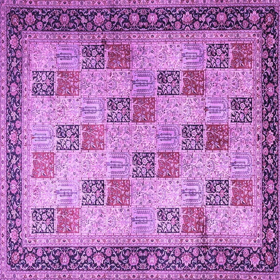 Ahgly Company Indoor Square Persian Purple Traditional Area Rugs, 6' Square