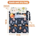 thumbnail image 2 of eaxin 2 bolsas de tela para pañales húmedos y secos, impermeables, reutilizables con dos bolsillos con cremallera, viajes, playa, piscina, guardería, artículos sucios para bebés, yoga, gimnasio, bolsa, 2 of 5