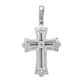 thumbnail image 3 of Sterling Silver Brushed/Polished Cross Pendant Charm, 3 of 4