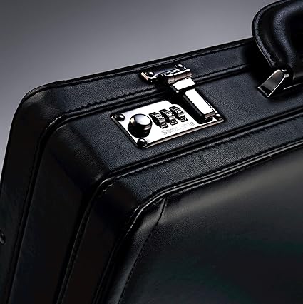 Bonded Leather Attache, Black, One Size