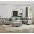 thumbnail image 6 of LolLov Furniture Polyester Modular Sectional Sofa Living Room Furniture Set, Light Gray, 6 of 7
