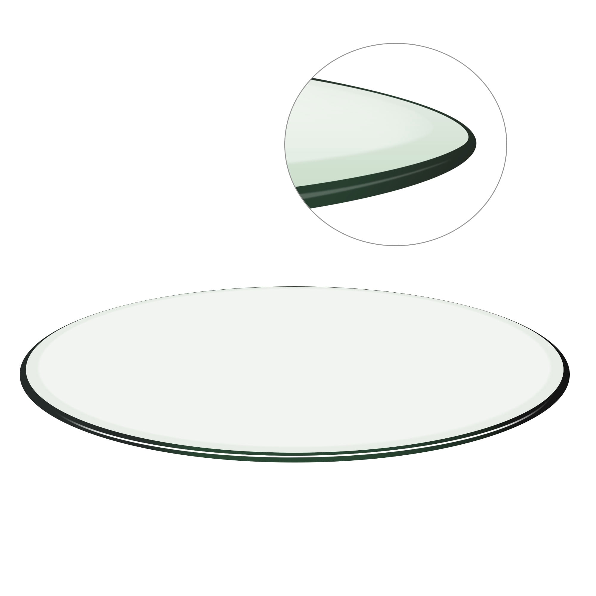 MAYEERTY 29.92in Round Tempered Glass Table Top, 0.24 Inch Thick Replacement Glass Tabletop, Custom Match for Wooden Metal Table Bases Dining Coffee Side Table