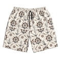 thumbnail image 2 of Honeii's Anchors with Rope Print Men's Casual Shorts with Drawstring，Swim Trunks Quick Dry Beach Shorts, 2 of 5