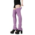 thumbnail image 5 of Outfmvch leg warmers Women Thigh High Socks Extra Long Cotton Knit Warm Thick Tall Long Boot Stockings Leg Warmers knee high leg warmers Light Violet C, 5 of 6