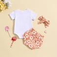thumbnail image 4 of Hwmodou Child Outfits Girls Summer Short Sleeve Prints Tops Romper And Shorts 3PCS Outfits Clothes Set For Clothes School Weekend Outfit For Child, 4 of 5