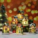 thumbnail image 3 of Christmas Village Houses Santa Claus Snowman Train Snow Scene Led Light Up Christmas Decor Resin, 3 of 4