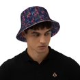 thumbnail image 4 of Salouo Flowers And Humming Bird Print Unisex Bucket Hat, Outdoor Summer Beach Fishing Sun Hat Fun Outdoor Vacation Hat for Men Women Teens,Reversible Double-Side-Wear, 4 of 6