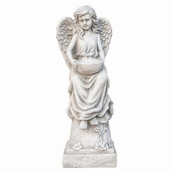 Direct Wicker GS-24936A-AN 31.3' Tall Magnesium Oxide Sculpture Lifelike Angel Design for Garden and Home Dcor