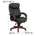 thumbnail image 6 of Flash Furniture High Back Black LeatherSoft Executive Ergonomic Office Chair with Synchro-Tilt Mechanism, Mahogany Wood Base and Arms, 6 of 12