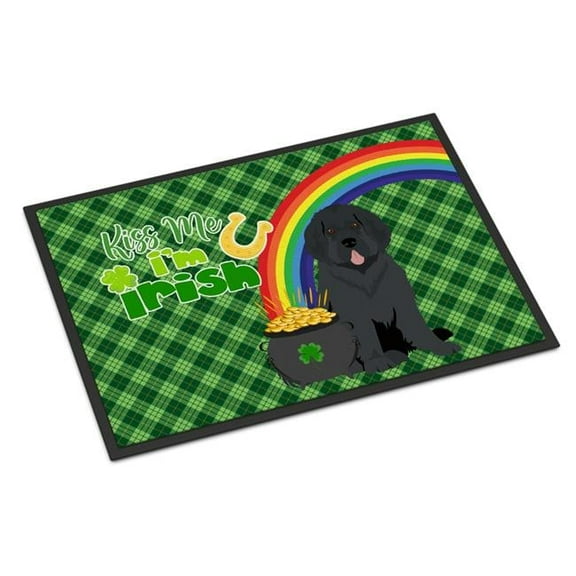 Black Newfoundland St. Patrick's Day Indoor or Outdoor Mat 24x36 36 in x 24 in