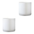 thumbnail image 1 of Destyer Cylindrical Flower Pots - Sturdy Ceramic Breathable Water Filtration System Straight Tube Matte Is TX white M 2Set, 1 of 6