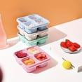 thumbnail image 3 of Bxaolu 4 Pack Bento Snack Containers Set, 4 Compartment Food Storage Containers, Lunch Box Set of 4, Plastic Food Storage Container, Microwave and Dishwasher Safe (Pink), 3 of 8