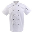 thumbnail image 1 of Kearding Chaqueta de chef de manga corta con doble botonadura para hombre y mujer, uniforme de cocinero para restaurante Blanco m corto, 1 of 6