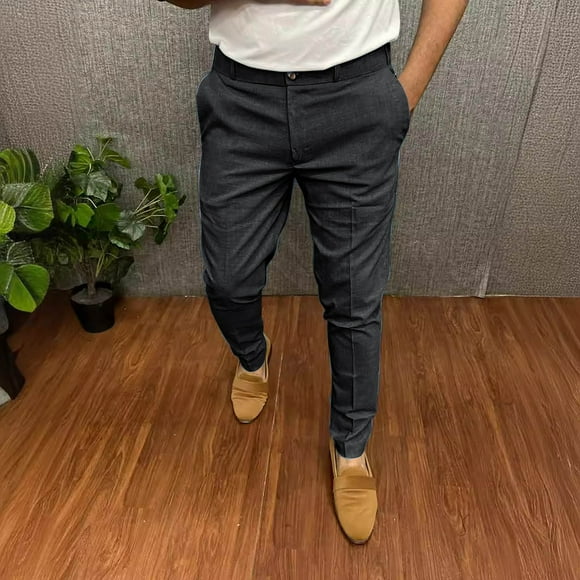 EGNMCR Men's Lightweight Pants, Cargo Pants Men, Linen Pants Men, Mens Casual Loose Fit Elastic Waist Pants Men's Summer Straight Leg Daily Thin Casual Business Pants Mens Cotton pants