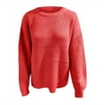 thumbnail image 4 of Lovskoo Sweaters for Women Winter Trendy Long Sleeve Round Neck Pullover Sweater Red, 4 of 4