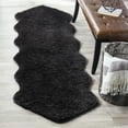 thumbnail image 2 of SAFAVIEH Addie Solid Plush Polyester Sheep Shag Area Rug, Charcoal, 2' x 3', 2 of 5