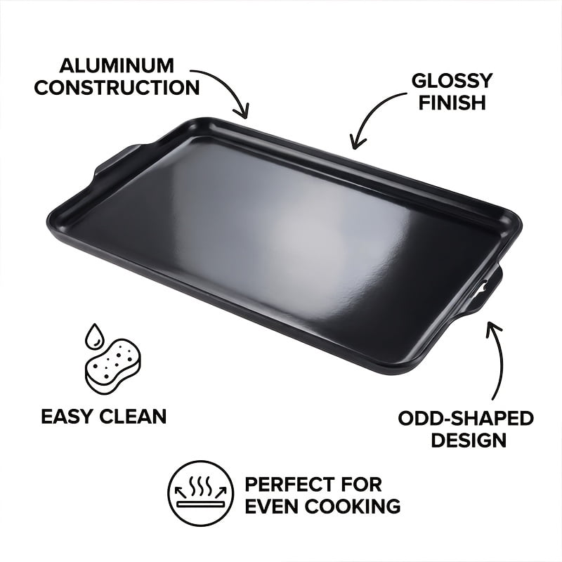Non Stick Baking Sheet Oven Tray, Heat Resistant, Easy Clean Rectangular Cookie Pan for Cookies, Cakes & Bread  Home Baking Essential