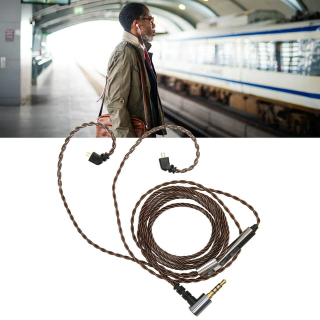 Cable de auriculares de reemplazo, 2 pin 0.78 mm de cable de actualizacia de auricular universal OFC cable con micrófono AS06 para Qt3 para zst zs3