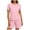 Pink, variant on Lounge 2 Piece Sets for Women Crew Neck Breathable T-Shirt with Bermuda Shorts with Pockets Solid Color Casual Pj Active Outfits for Indoor & Gym
