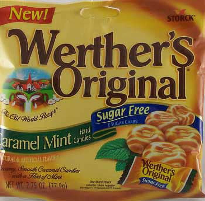 Storck Werther's Original Sugar-Free Caramel Mint Hard Candies, 2.75 Oz.