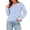 Light Blue, variant on Women's Bow Tie Front Sweater Long Sleeve Crew Neck Knit Pullover Cardigan, L