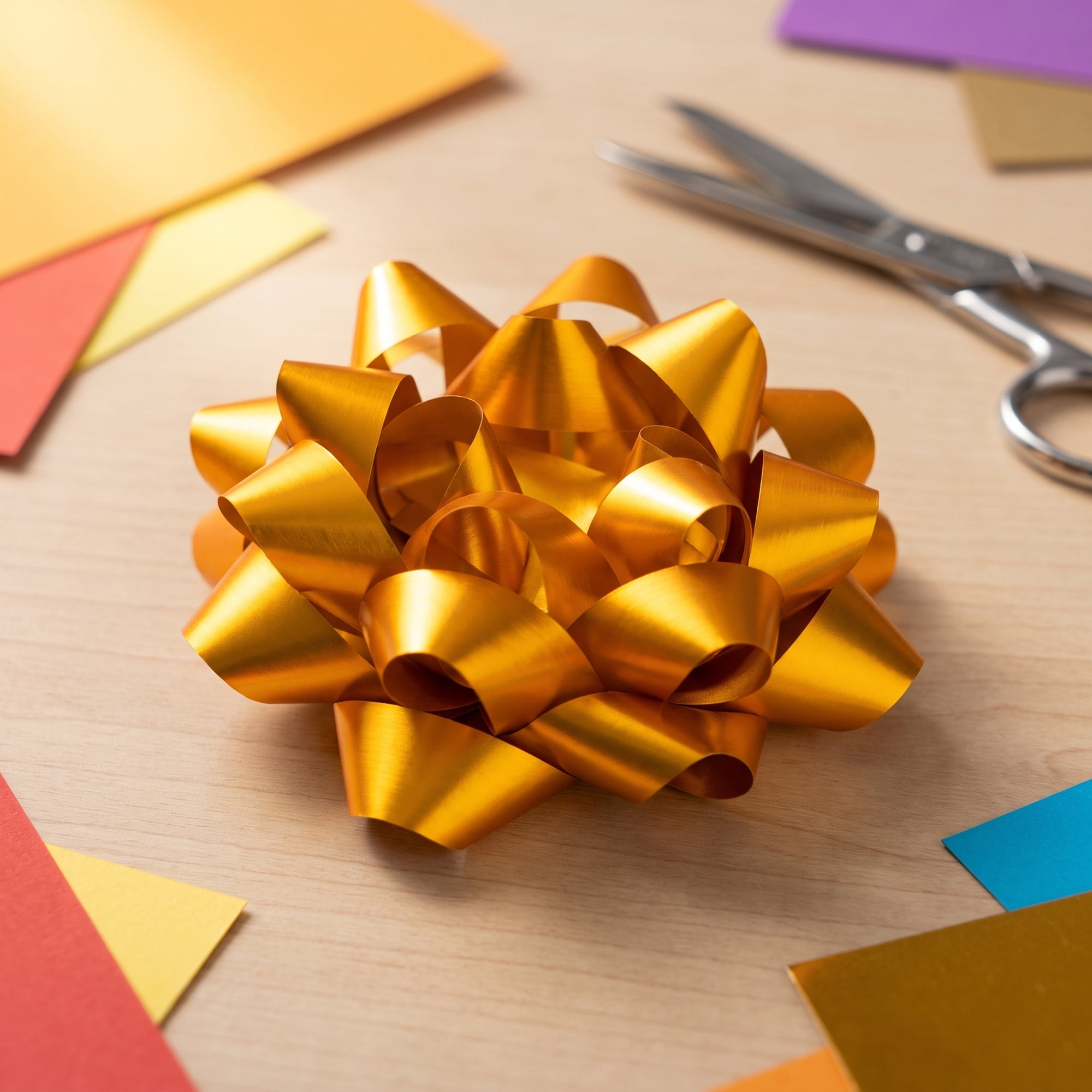 Unique Bargains Elegant Pre-Made Star Gift Bows for Gift Wrapping and Decoration Gold