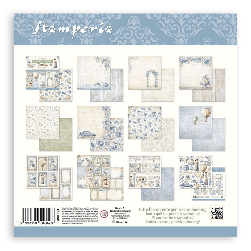 Stamperia Double-Sided Paper Pad 12"X12" 10/Pkg-Timeless, 10 Designs/ 1 Each