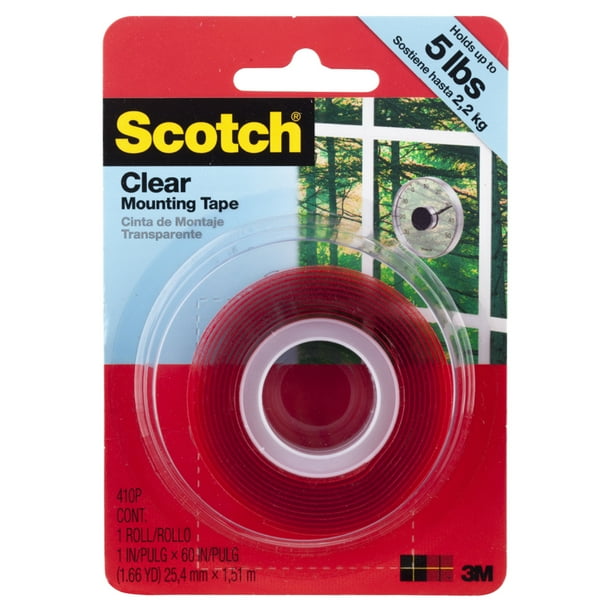 ScotchMount Clear DoubleSided Mounting Strips, 1 in x 3 in, 8 Strips