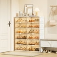 thumbnail image 5 of Jeko&Jeko 10-Tier Double Column Foldable Shoe Storage Cabinet With Magnetic Doors For Closet Entryway In White, 5 of 5