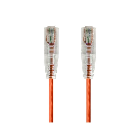 Monoprice SlimRun - Patch cable - RJ-45 (M) to RJ-45 (M) - 7 ft - UTP - CAT 6 - booted, snagless, stranded - orange