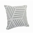 thumbnail image 5 of Ox Bay 20" x 20" Hand-Woven White/ Grey Geometric Organic Cotton Pillow Cover, 5 of 8