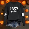 thumbnail image 5 of Halloween Sweatshirt for Women Hoodless Sweatshirt for Comfort and Casual Fall Winter Style Wardrobe for Stylish Daily Wear Black L, 5 of 5
