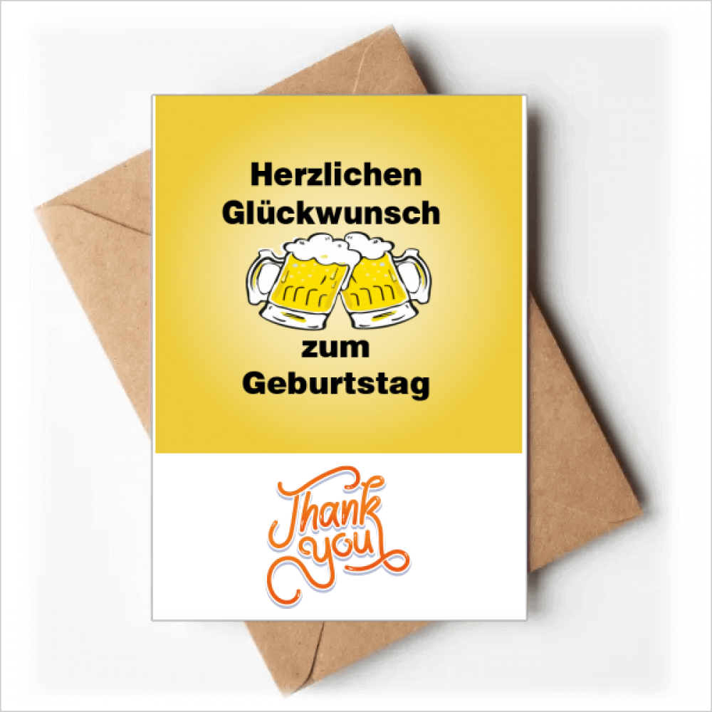 German Toast Celebrating Birthday Thank You Cards Envelopes Blank Note