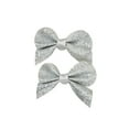 thumbnail image 3 of (3 pack) Offray Accessories, Silver Glitter Bows Accessory for Wedding, Hair Clips, and Scrapbooking, 2 count, 1 Package, 3 of 7